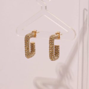 Golden Sparkle U-Hoop Earrings