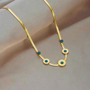 Gold Turquoise Station Necklace