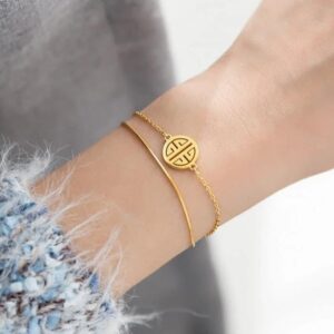 Gold Layered Oriental Charm Bracelet