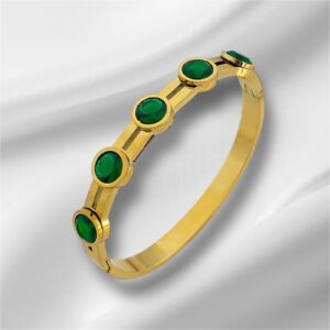 Green Stone Elegance Bangle
